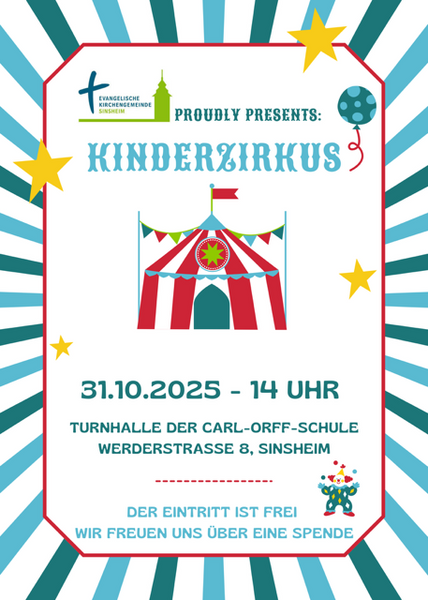Quelle: Hendrik Fränkle / canva.com Plakat Kinderzirkus