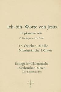 Konzertankündigung Ökumenischer Kirchenchor Dühren