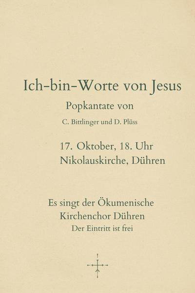 Konzertankündigung Ökumenischer Kirchenchor Dühren