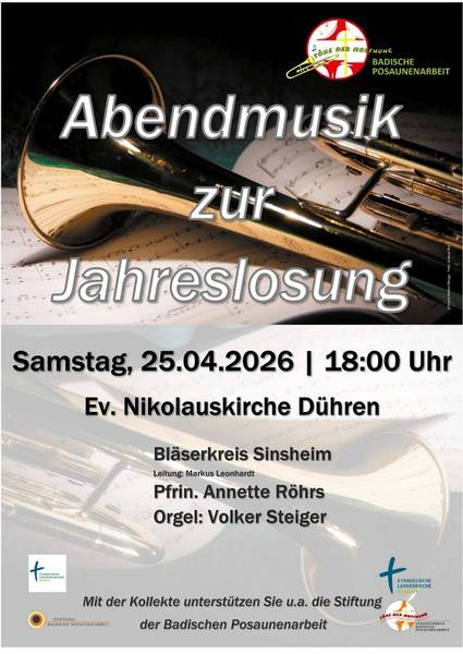 Plakat Abendmusik zur Jahreslosung Dühren