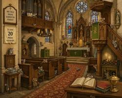 Quelle: Ev. Kirchengemeinde Sinsheim / ChatGPT Wimmelbild Mäuse in der Stadtkirche