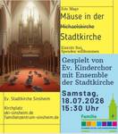 Konzertplakat Kindermusical Mäuse in der Stadtkirche